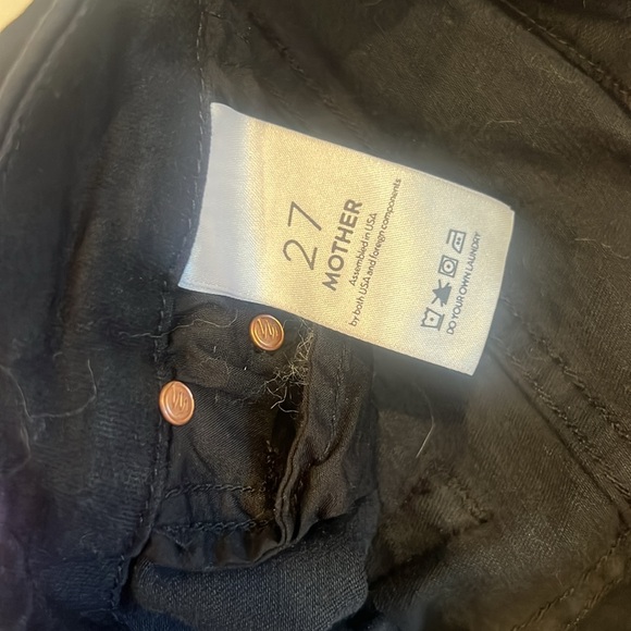 NWT Mother High-waisted black Looker Ankle fray jeans - Picture 6 of 8